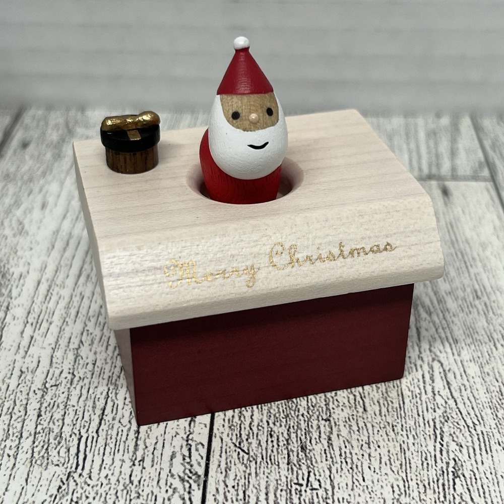 Jean Cultural Wooden Santa Claus Music Box Jingle Bells Papyrus Wooderful Life